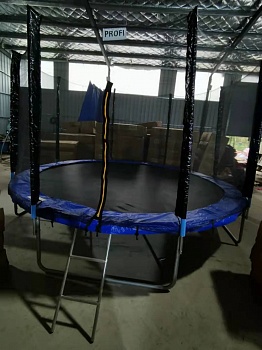Батут Profi 244см 8FT, с внешней сеткой и лестницей